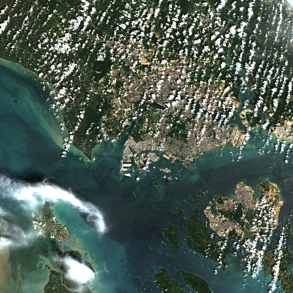 Sentinel-2 L2A image over Singapore on 20220115