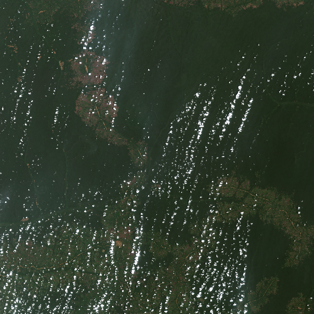 Satellite imagery for Green forest fire notification in The Democratic Republic of Congo